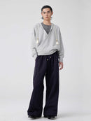 Women's Pleated Wide Nylon Trousers
