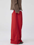 Women's Pleated Wide Nylon Trousers