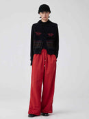 Women's Pleated Wide Nylon Trousers